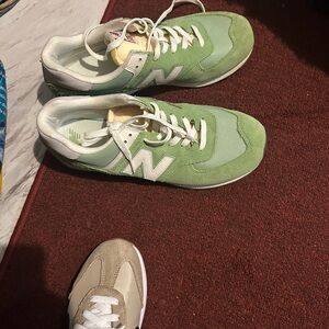 New Balance Mint Green and White Sneakers